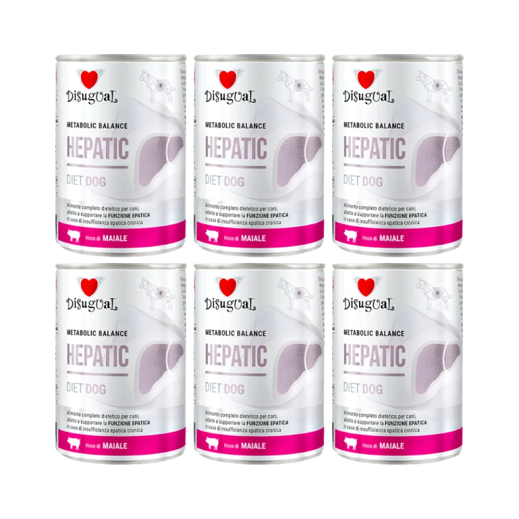 Disugual HEPATIC Wieprzowina 6x400g Karma mokra dla psa Weterynaryjna