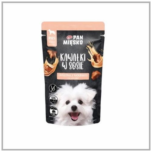 Pan Mięsko Kawałki w Sosie Cielęcina z Królikiem 150g dla psa