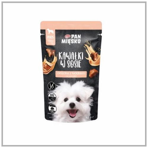 Pan Mięsko Kawałki w Sosie Cielęcina z Królikiem 6X150g dla psa
