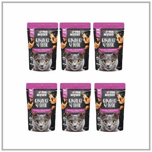 Pan Mięsko Kawałki w Sosie Kurczak z Krewetkami 6x85g dla kota