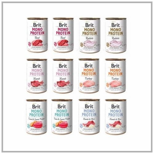 Brit Mono Protein 12x400g Mix Smaków Mokra Karma Monobiałkowa dla Psa