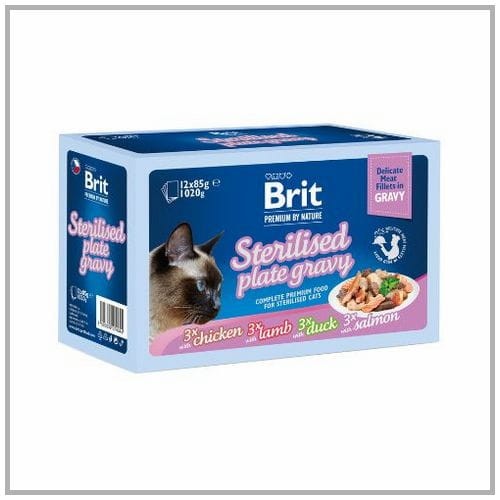 Brit Premium Cat Sterilised Plate 12x85g Gravy dla kotów sterylizowanych