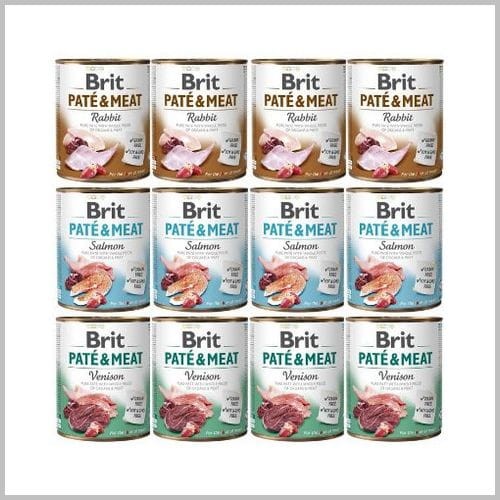 Brit Pate &amp; Meat Wspaniały Mix Smaków 12x800g Mokra Karma dla Psa