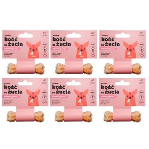 Azanki 6xHipoalergiczna Kość Dla Psa ze Skóry Końskiej z Jagodami Goji Mini 10cm