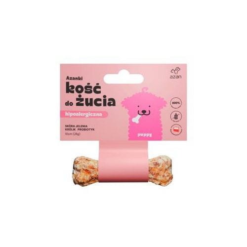 Azanki 6x Hipoalergiczna Kość Dla Psa ze Skóry Jelenia z Królikiem Puppy 10cm