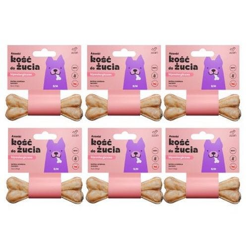 Azanki 4 x Hipoalergiczna Kość Dla Psa ze Skóry Końskiej z Jagodami 12cm