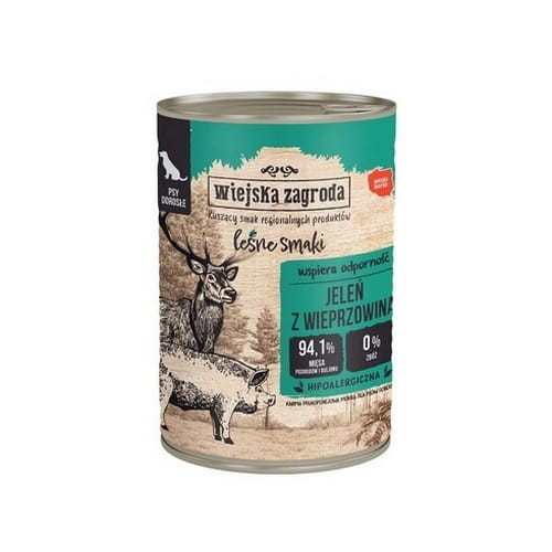 Wiejska Zagroda Leśne smaki Jeleń z wieprzowiną 12x400g mokra karma dla psa
