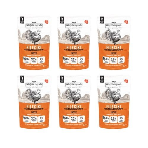 Wiejska Zagroda Fileciki Monoproteinowe Indyk 6x85g mokra karma dla kota