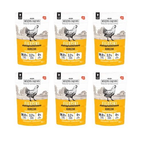 Wiejska Zagroda Fileciki Monoproteinowe Kurczak 6x85g  mokra karma dla kota