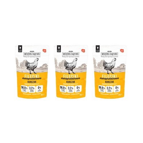 Wiejska Zagroda Fileciki Monoproteinowe Kurczak 3x85g  mokra karma dla kota