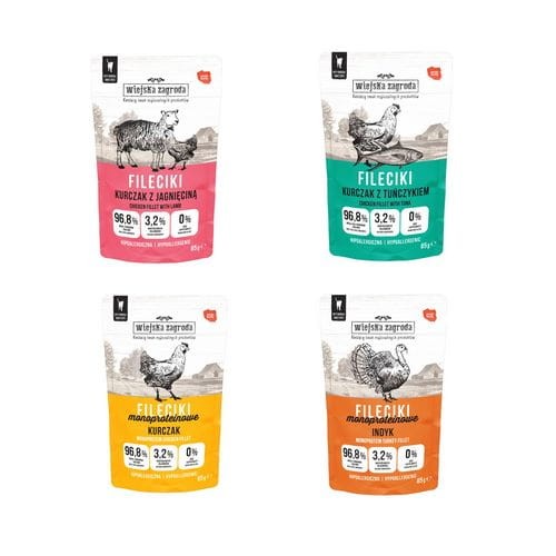 Wiejska Zagroda Fileciki 4x85g Mix smaków  mokra karma dla kota