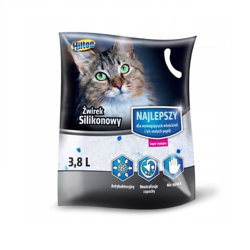 Żwirek Silikonowy bezpyłowy dla kota 4 x 3,8L HILTON