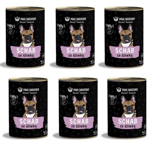 Paka Zwierzaka SH Schab ze śliwką  6x400g Mokra karma dla psa