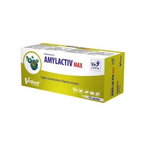 AMYLACTIV MAX 120 kapsułek – enzymy trawienne dla psa i kota Vetfood