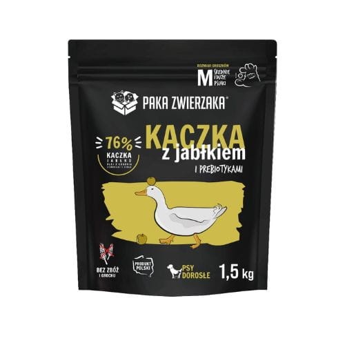 Paka Zwierzaka Kaczka z jabłkiem 1,5kg Karma sucha dla psa