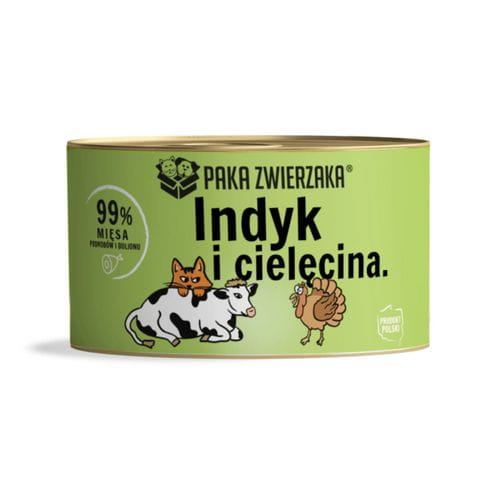 Paka Zwierzaka Indyk z cielęciną 6x200g Mokra karma dla kota.