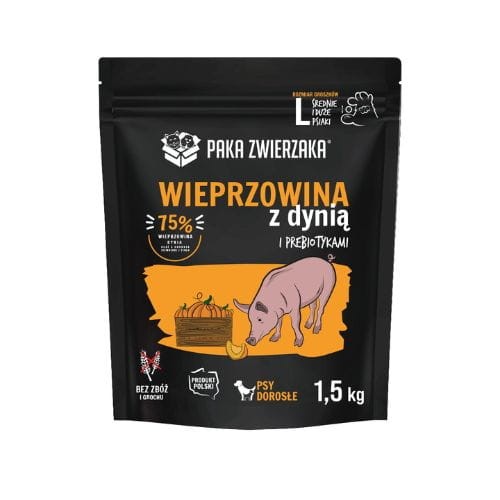 Paka Zwierzaka Wieprzowina z dynią 1,5kg Karma sucha dla psa