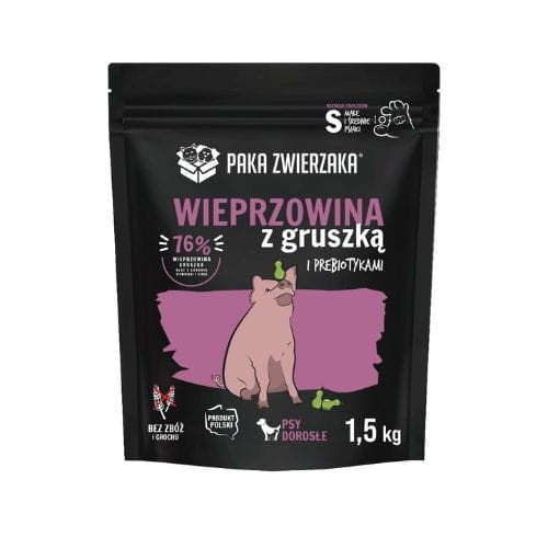 Paka Zwierzaka Wieprzowina z gruszką S 1,5kg Karma sucha dla psa