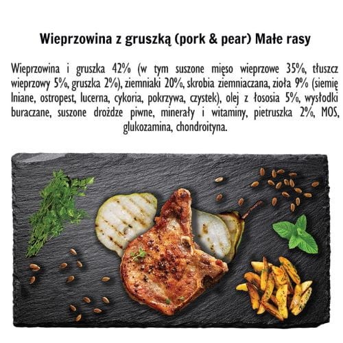 Paka Zwierzaka Wieprzowina z gruszką S 1,5kg Karma sucha dla psa