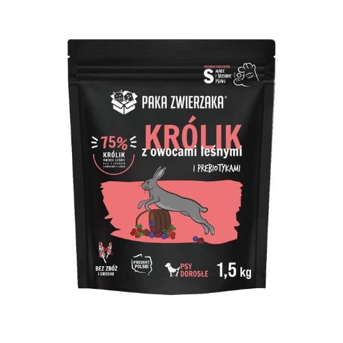 Paka Zwierzaka Królik z owocami leśnymi 1,5kg Karma sucha dla psa