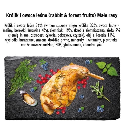 Paka Zwierzaka Królik z owocami leśnymi 1,5kg Karma sucha dla psa