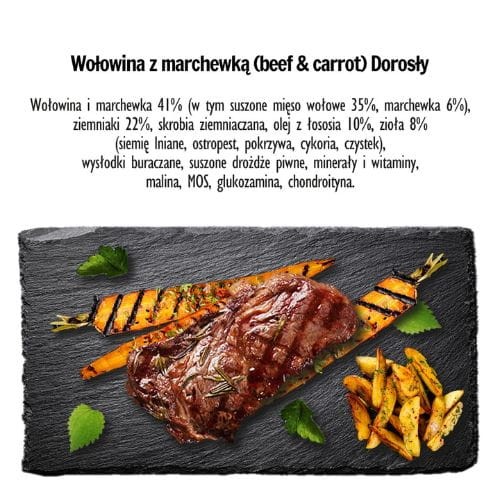 Paka Zwierzaka Wołowina z marchewką 3kg Karma sucha dla psa