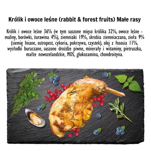 Paka Zwierzaka Królik z owocami leśnymi  3kg Karma sucha dla psa