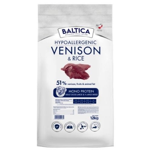 BALTICA Adult M Venison &amp; Rice 12kg Monobiałkowa Karma Sucha Dla Psa