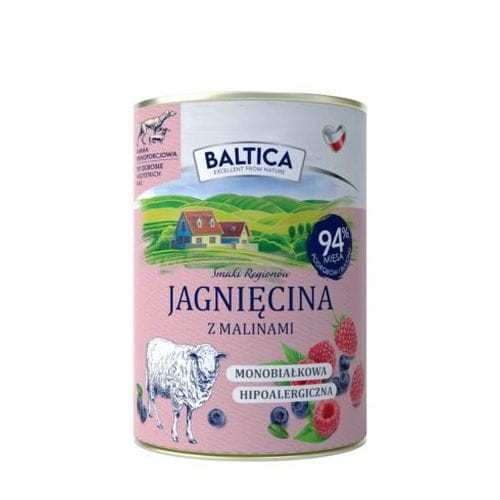 BALTICA Karma mokra dla psa Jagnięcina z malinami 6x400g