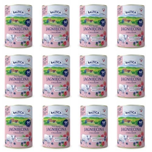 BALTICA Karma mokra dla psa Jagnięcina z malinami 12x400g