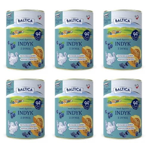 BALTICA Karma mokra dla psa Indyk z dynią 6x400g