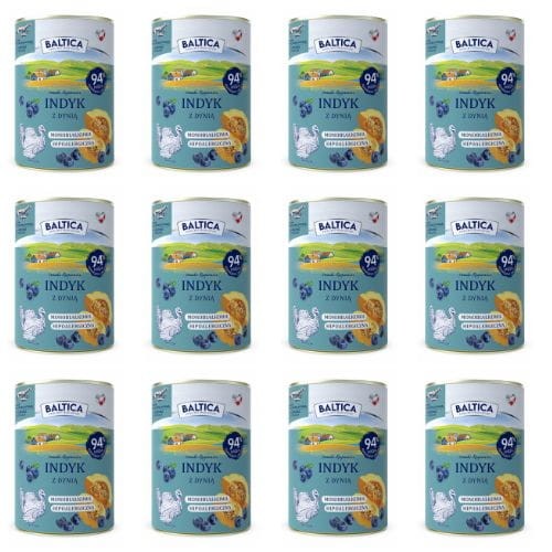 BALTICA Karma mokra dla psa Indyk z dynią 12x400g