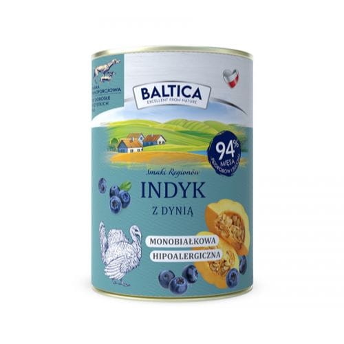BALTICA Karma mokra dla psa Indyk z dynią 12x400g
