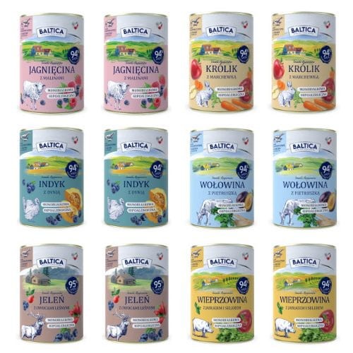 BALTICA Karma mokra dla psa Mix smaków 12x400g