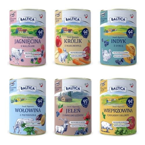BALTICA Karma mokra dla psa Mix smaków 6x400g