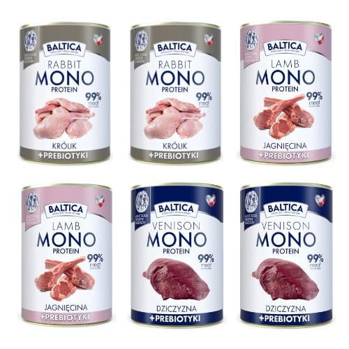 BALTICA Monobiałkowa Karma Mokra Dla Psa Mix smaków 6x400g