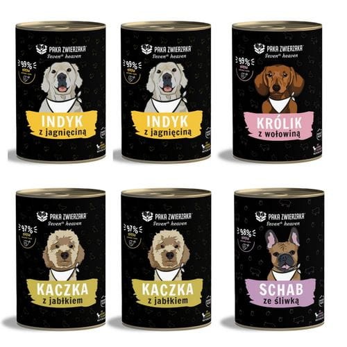 Paka Zwierzaka Seventh Heaven Mix Smaków 6x 400g Mokra karma dla psa
