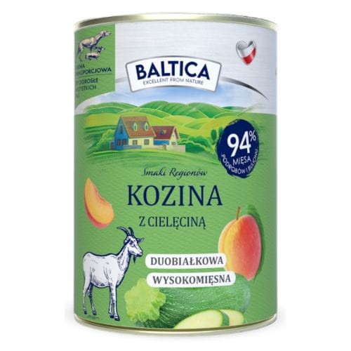 BALTICA Karma mokra dla psa Kozina z Cielęciną 12x400g