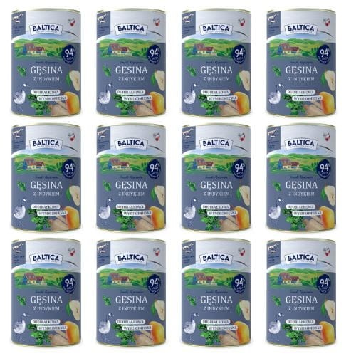 BALTICA Karma mokra dla psa Gęsina z Indykiem 12x400g