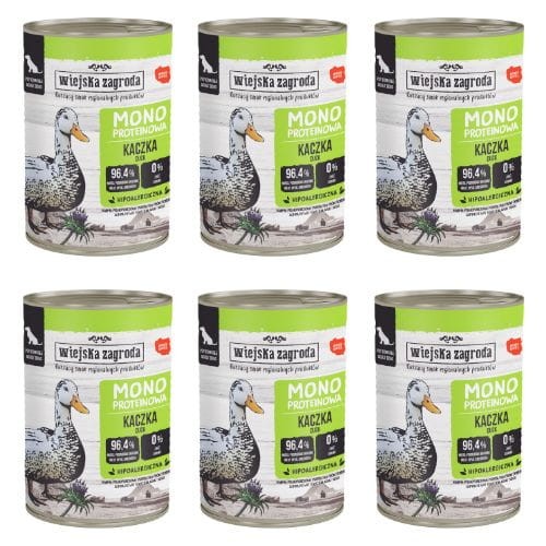 Wiejska Zagroda Kaczka 6x400g Monoproteinowa Karma Mokra dla Psa Dorosłego