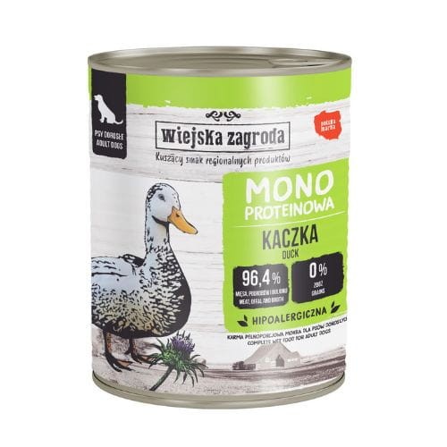 Wiejska Zagroda Kaczka 800g Monoproteinowa karma mokra dla psa dorosłego