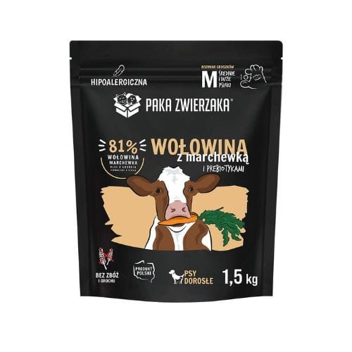 Paka Zwierzaka Wołowina z marchewką 1,5kg Karma sucha dla psa
