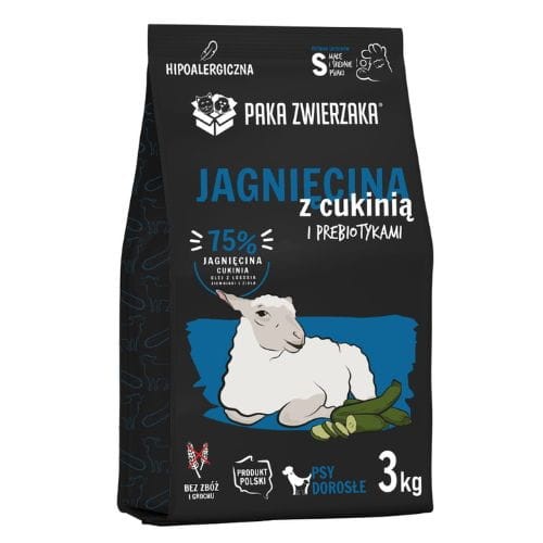 Paka Zwierzaka Jagnięcina z cukinią S 3kg Karma sucha dla psa