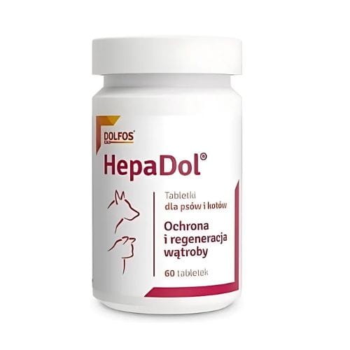 Dolvit Hepadol 60 tabletek na wątrobę. Dla psa, dla kota. Dolfos zoomisia.jpg