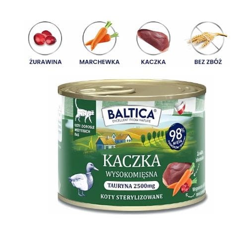 Baltica Smaki Regionów Kaczka 185g  mokra karma dla kota