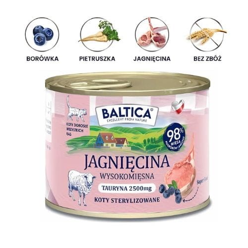 Baltica Smaki Regionów Jagnięcina 185g  mokra karma dla kota