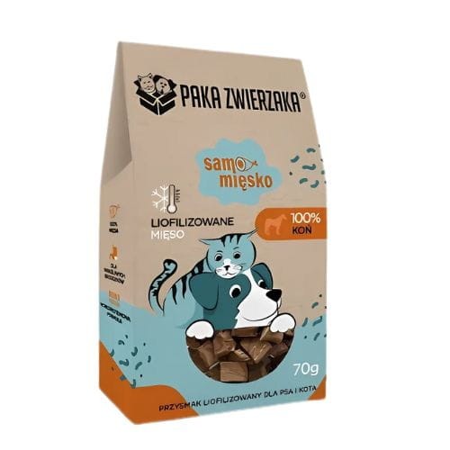PAKA ZWIERZAKA  Przysmak liofilizowany samo mięsko KOŃ 70g