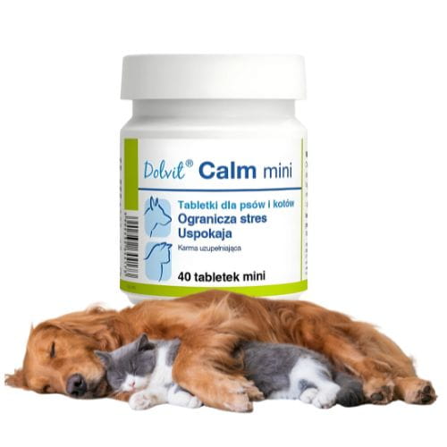 Dolvit Calm Mini 40 tabl suplement uspokajający dla psa i kota, stres.jpg