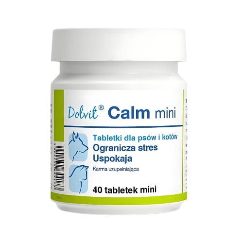 Dolvit Calm Mini 40 tabl suplement uspokajający dla psa i kota, stres zoomisia.jpg