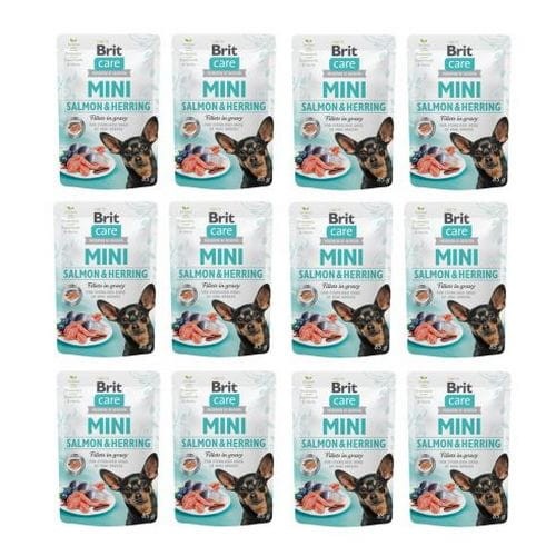 Brit Care Mini Salmon  Herring Sterilised 12x85 g mokra karma dla małych psów